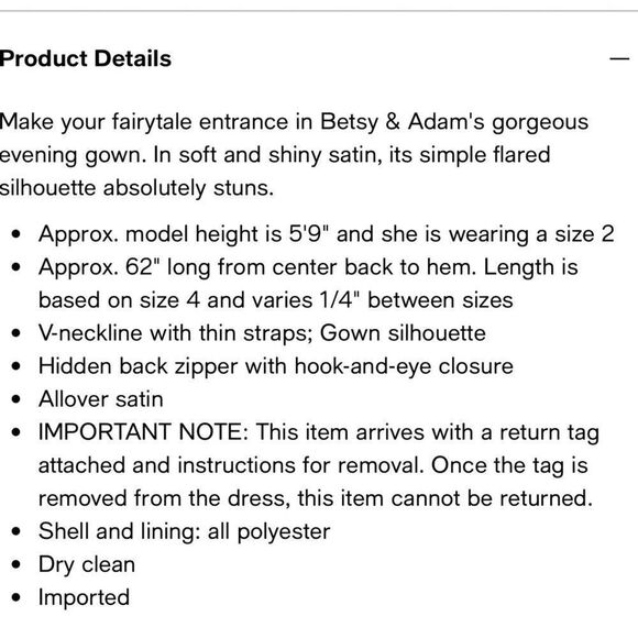 Betsy & Adam Satin Gown - Picture 6 of 6